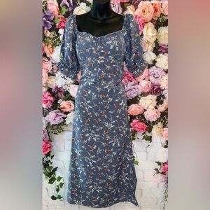 Floral Blue Dress
